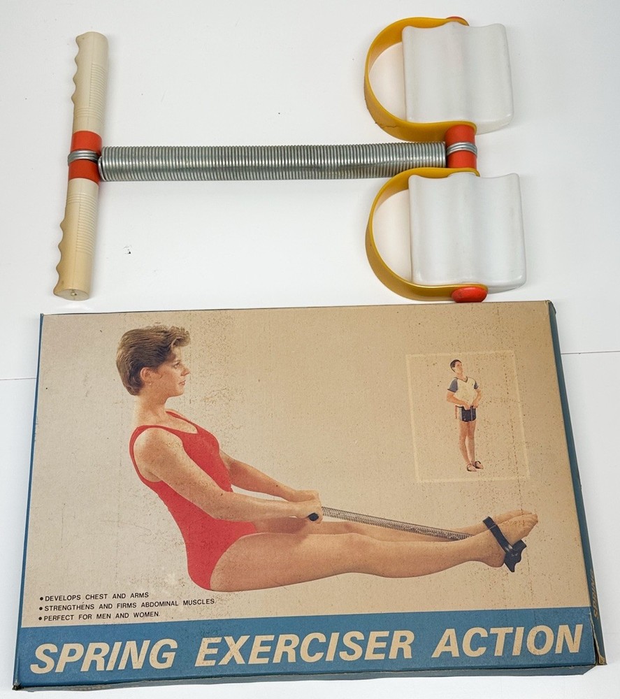 Vintage Retro Spring Action Rowing Exerciser In Original Box