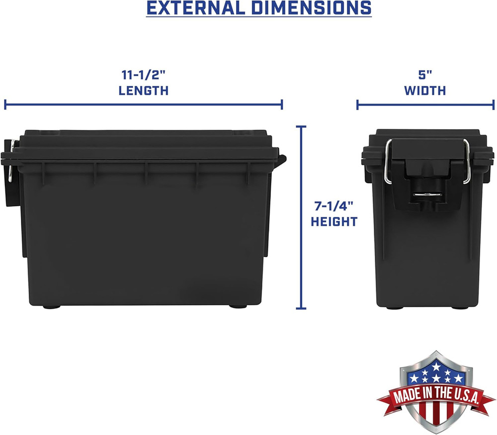 Sheffield 12629 Ammo Storage Box, Stackable .30 Cal Field Boxes, Water and Dust