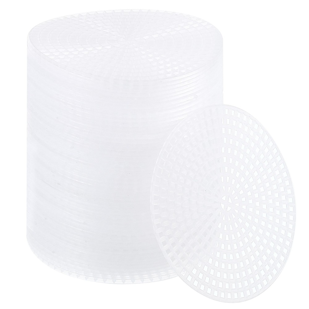 100 Pcs Plastic Canvas Mesh Sheets 3" Round Clear Canvas Sheets