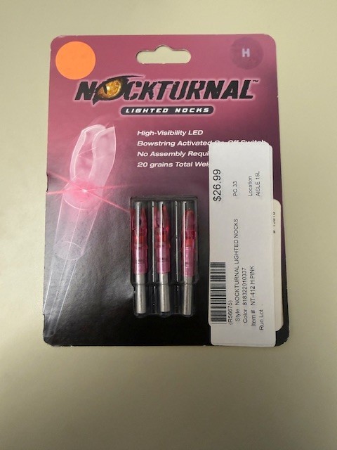 Nockturnal- H Lighted Nock Pink 3-pack #NT-412