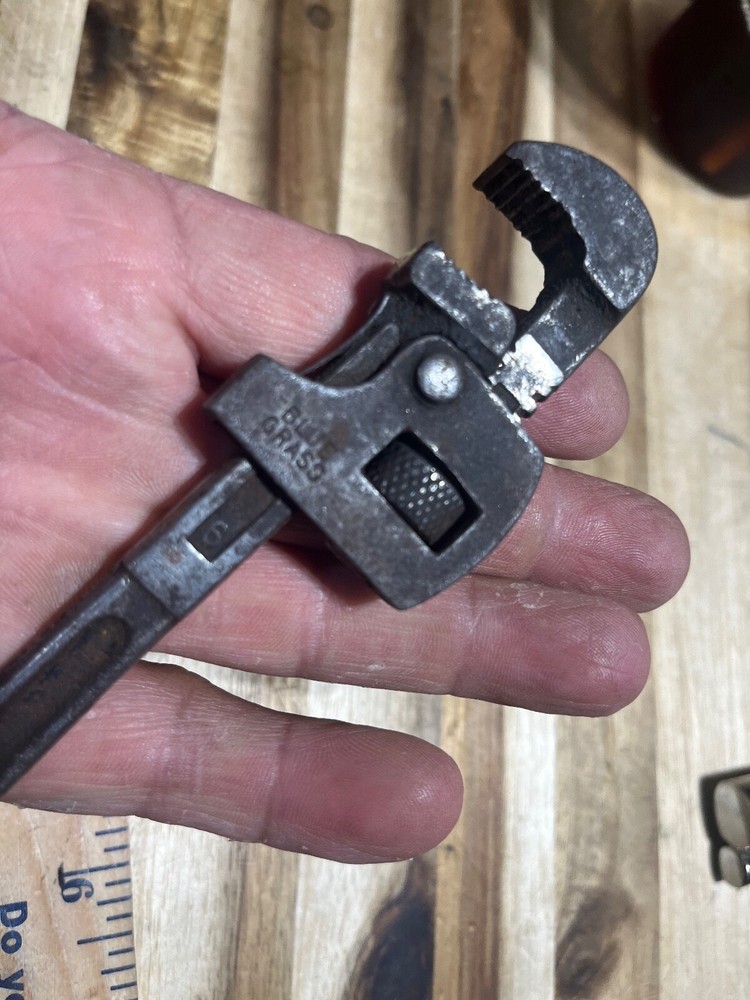 Vintage Blue Grass small pipe wrench (23749)