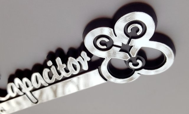 Flux Capacitor Car Emblem - Back to the Future Chrome Plastic