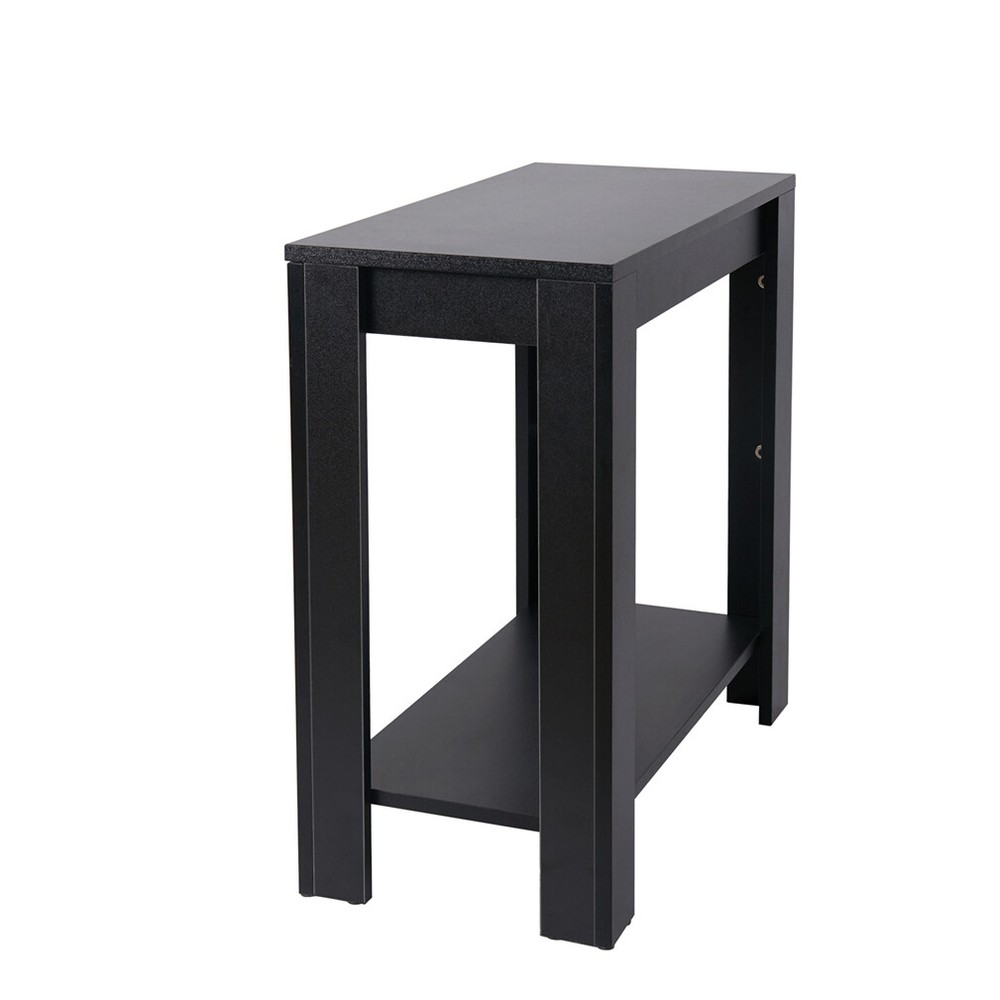 Black Thicken Wood Side Table Bedside Sofa End Table Living Room Display Table