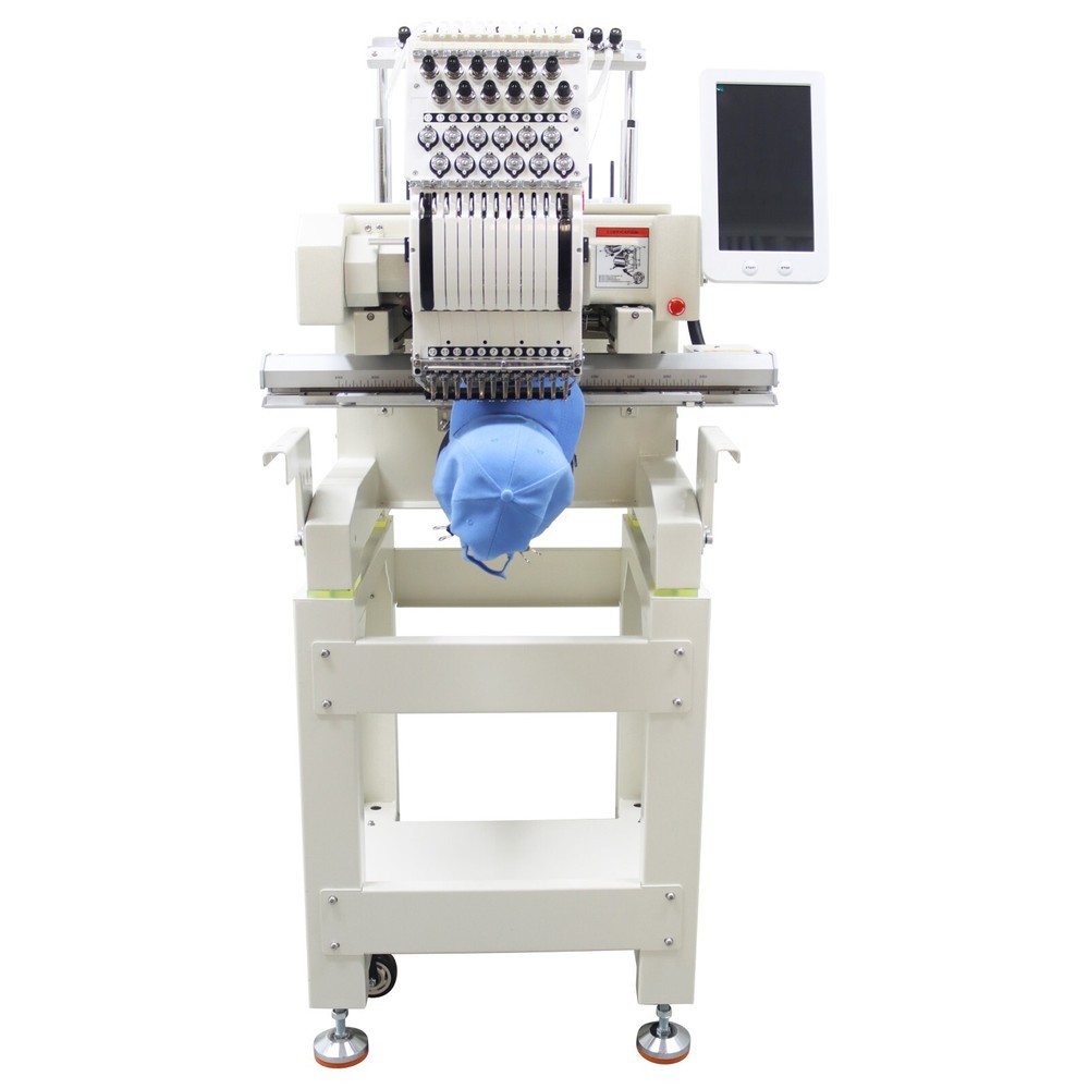 12 Needle Single Head Auto Embroidery Machine Computerized Sewing 110-220V