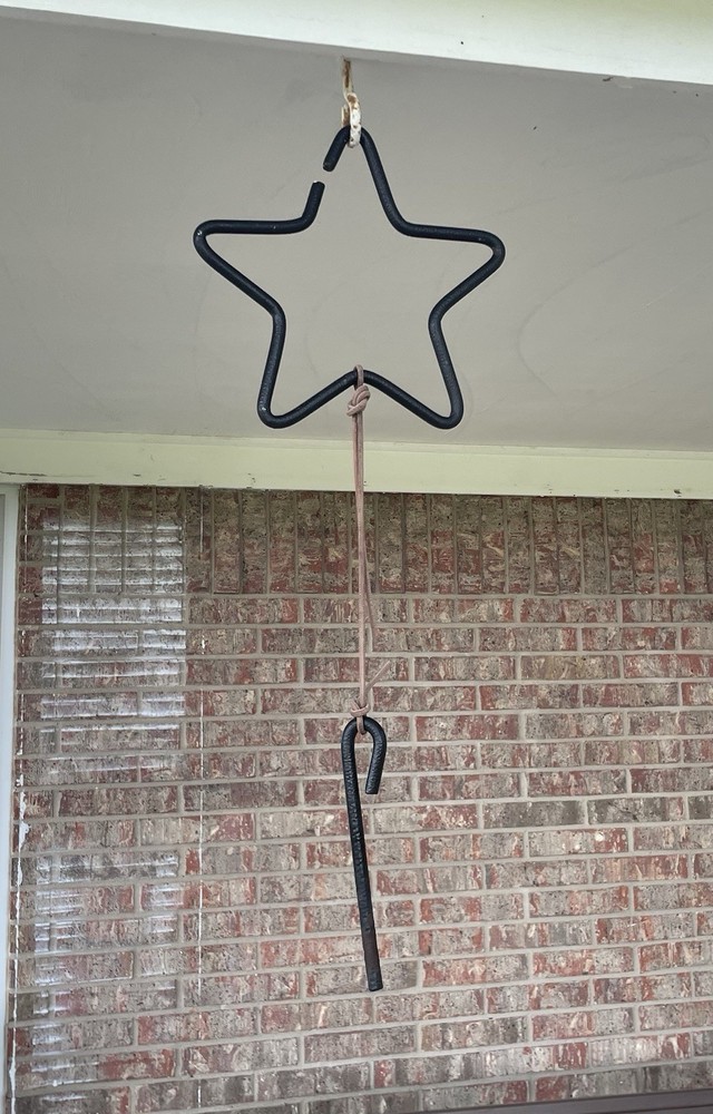 Star Shaped Wrought Iron Dinner Bell With Striker