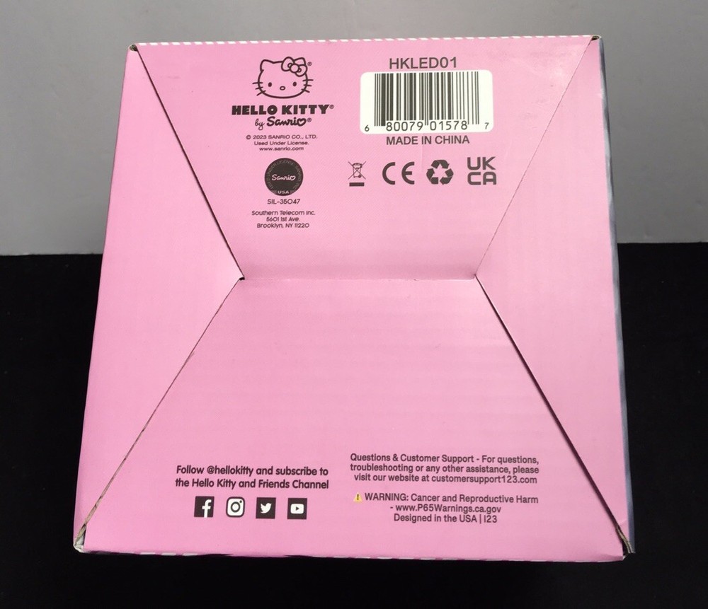 HELLO KITTY AMBIENT TABLE LIGHT PINK Dual Color Battery Powered NIB