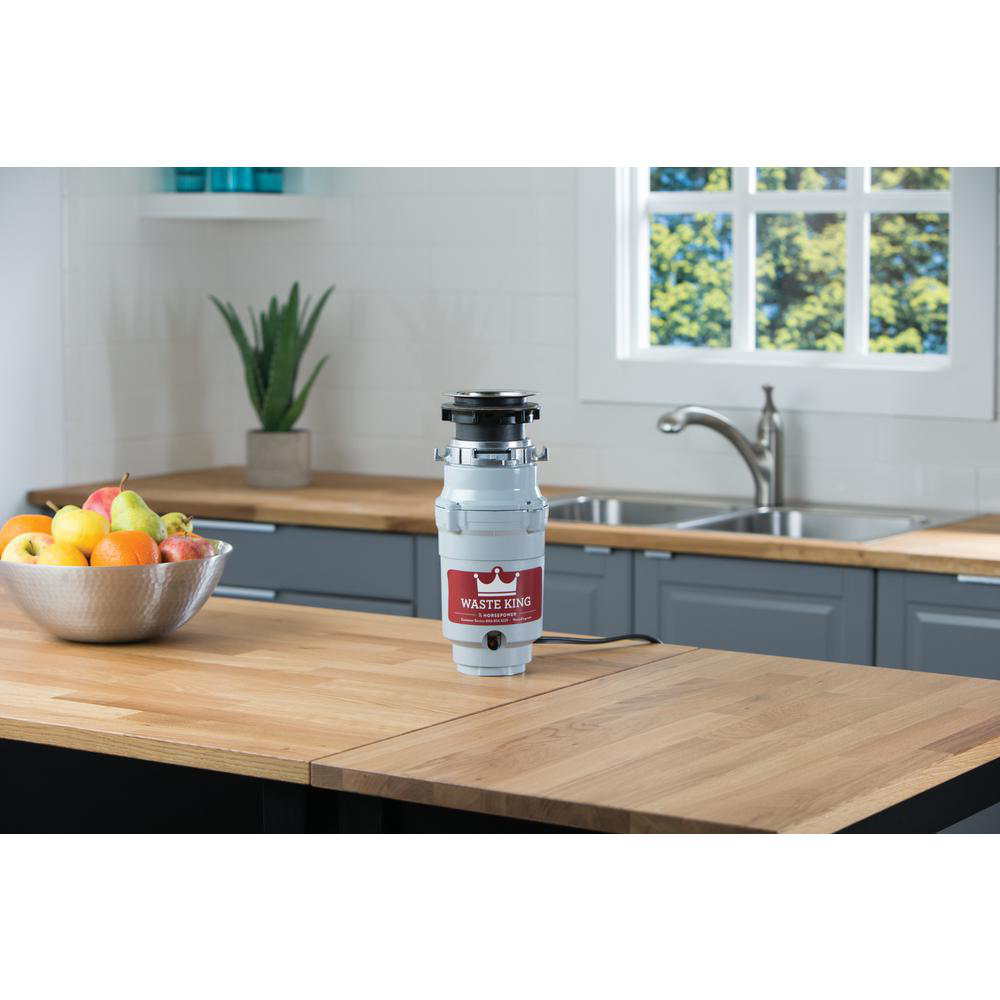 Continuous Feed Garbage Disposal 1/2 HP Steel Trash Kitchen Sink Septic Waste