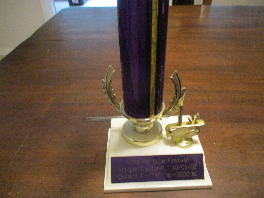 VINTAGE DATED TRACTOR PULLING TROPHY