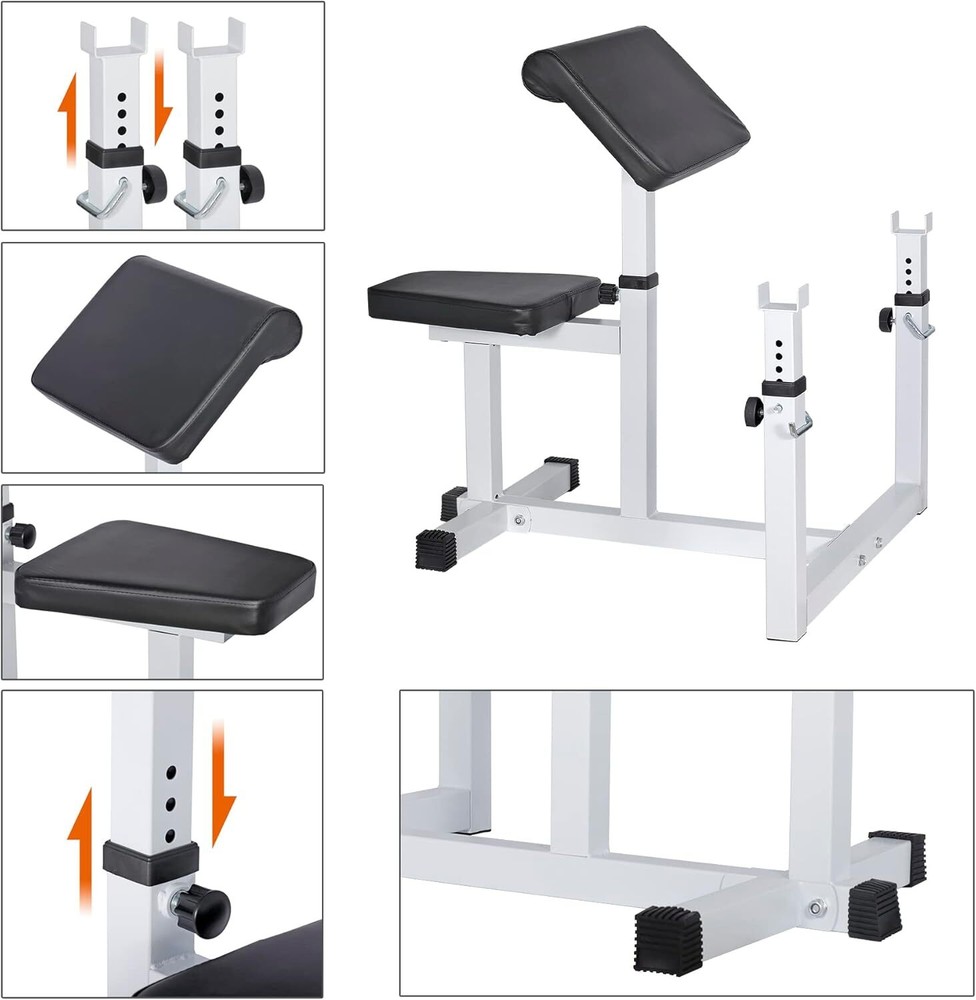 Adjustable Arm Curl Weight Bench With High Density Padding And 450 Lbs Capacity
