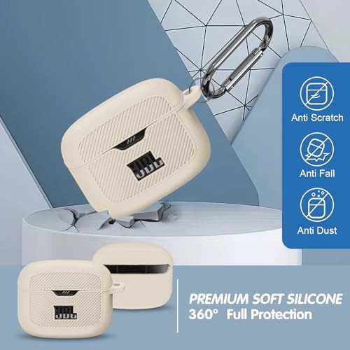 Silicone Case Compatible with JBL Tune Buds,Shock Proof Waterproof White
