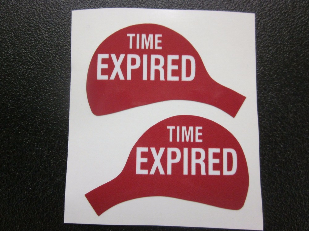 Duncan Parking Meter Original High Quality Decals "TIME EXPIRED" Set Front/back