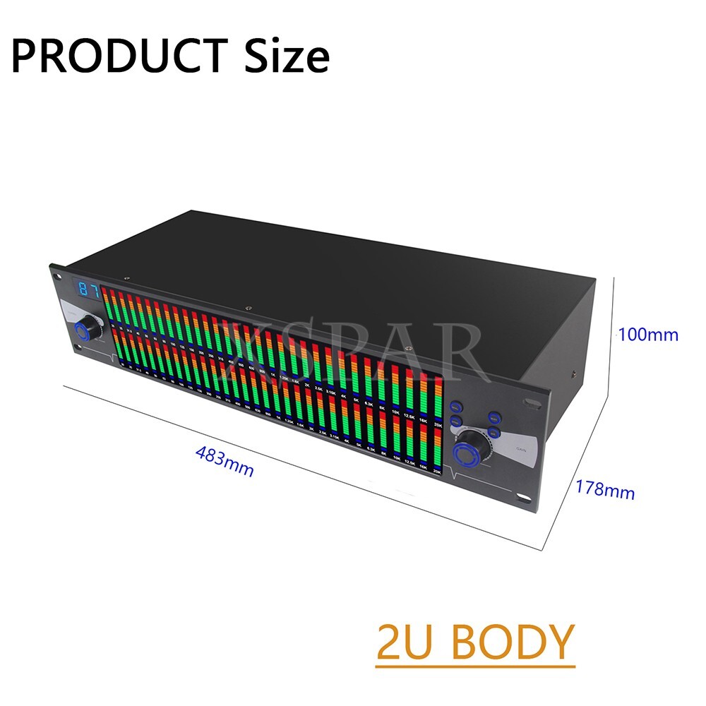 Professional Graphic Digital Equalizer Dual 31-Band Spectrum Display for Stage