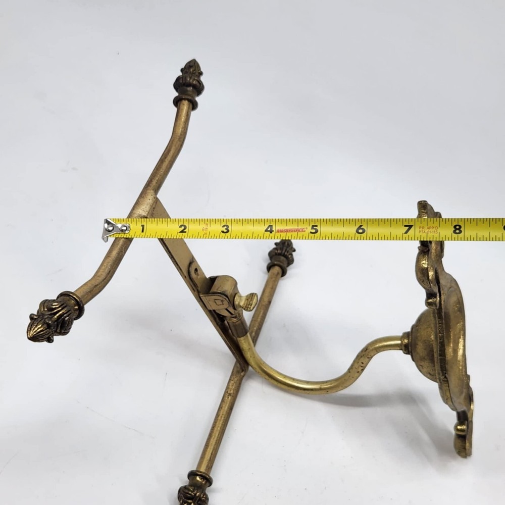 Antique Victorian Solid Brass Hat Coat Rack Hall Tree Wall Mount Early 1900s DA