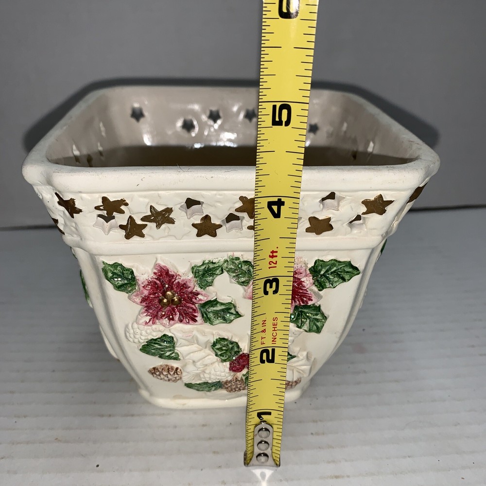 Art Pottery Cornucopia Vase Planter White 5” Vintage
