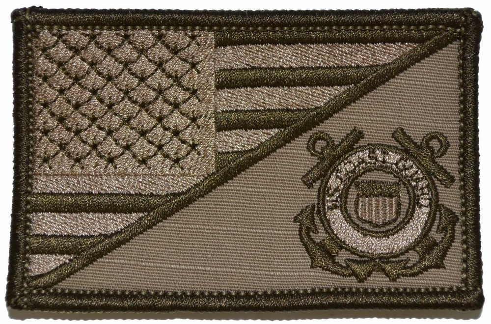 Coast Guard USA Flag - 2.25x3.5 Patch