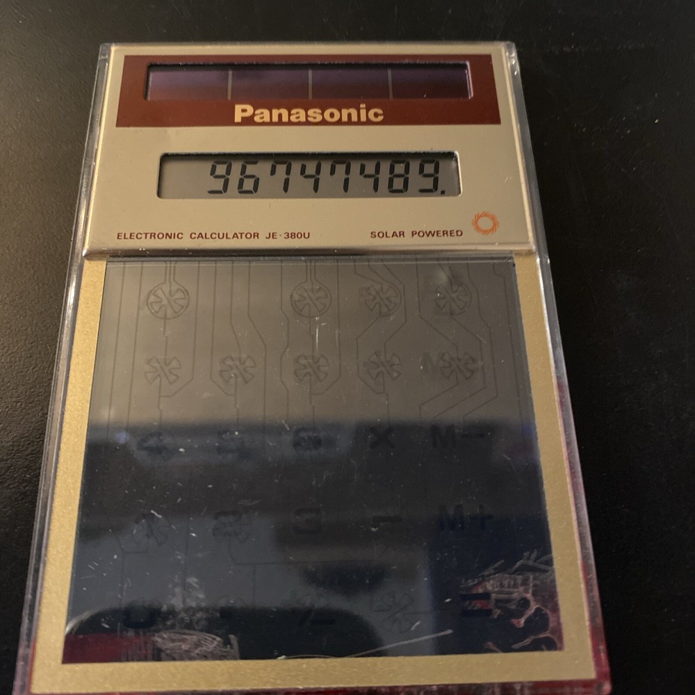 Panasonic Solar Powered Calculator Model JE-38OU Clear