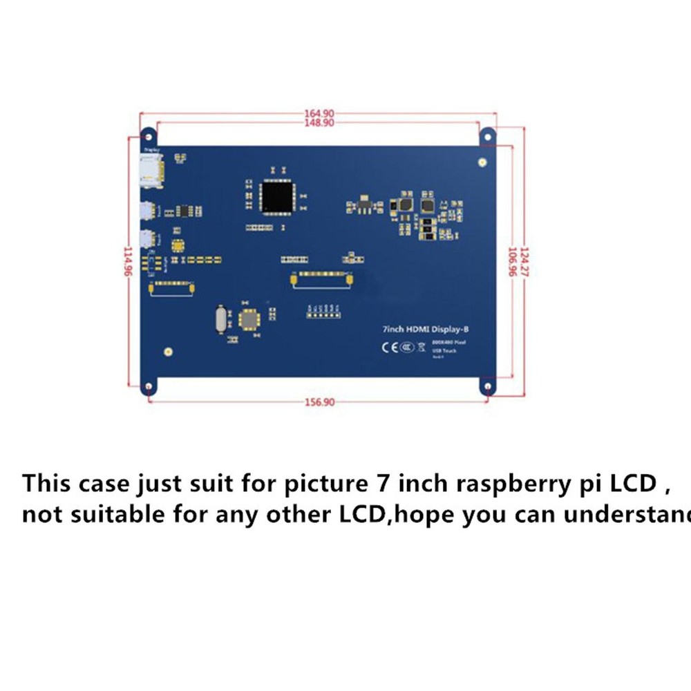 1*Front & Back Shell + Base+ Screws For 7 inch Raspberry Pi 2 B LCD Screen