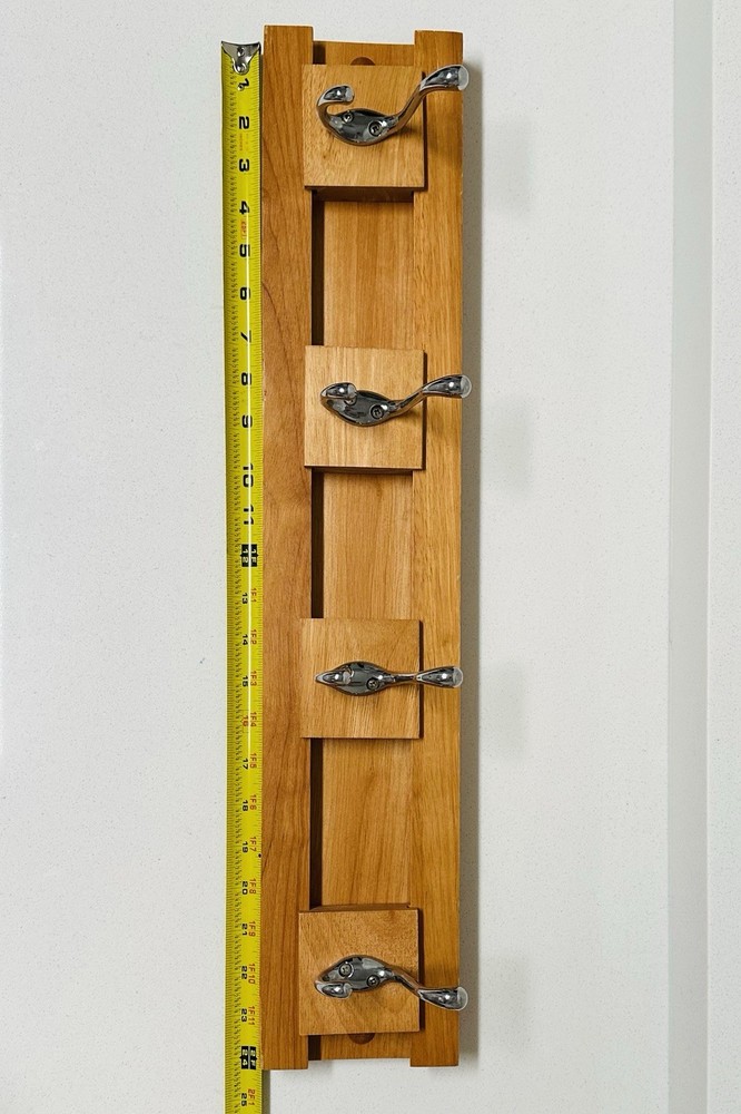 Solid Wood Moveable Minimalistic Wall Coat Hangers Rack