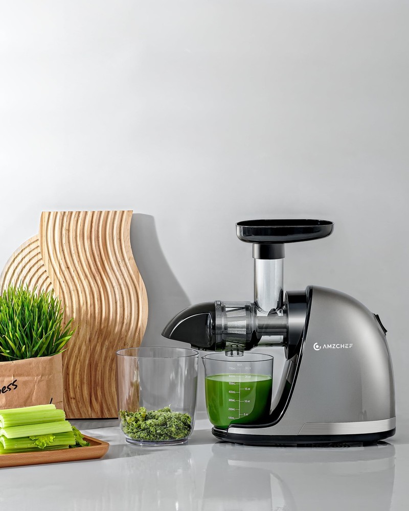 Cold Press Masticating Juicer Machine - 90% Yield Reverse System, Quiet Motor fo