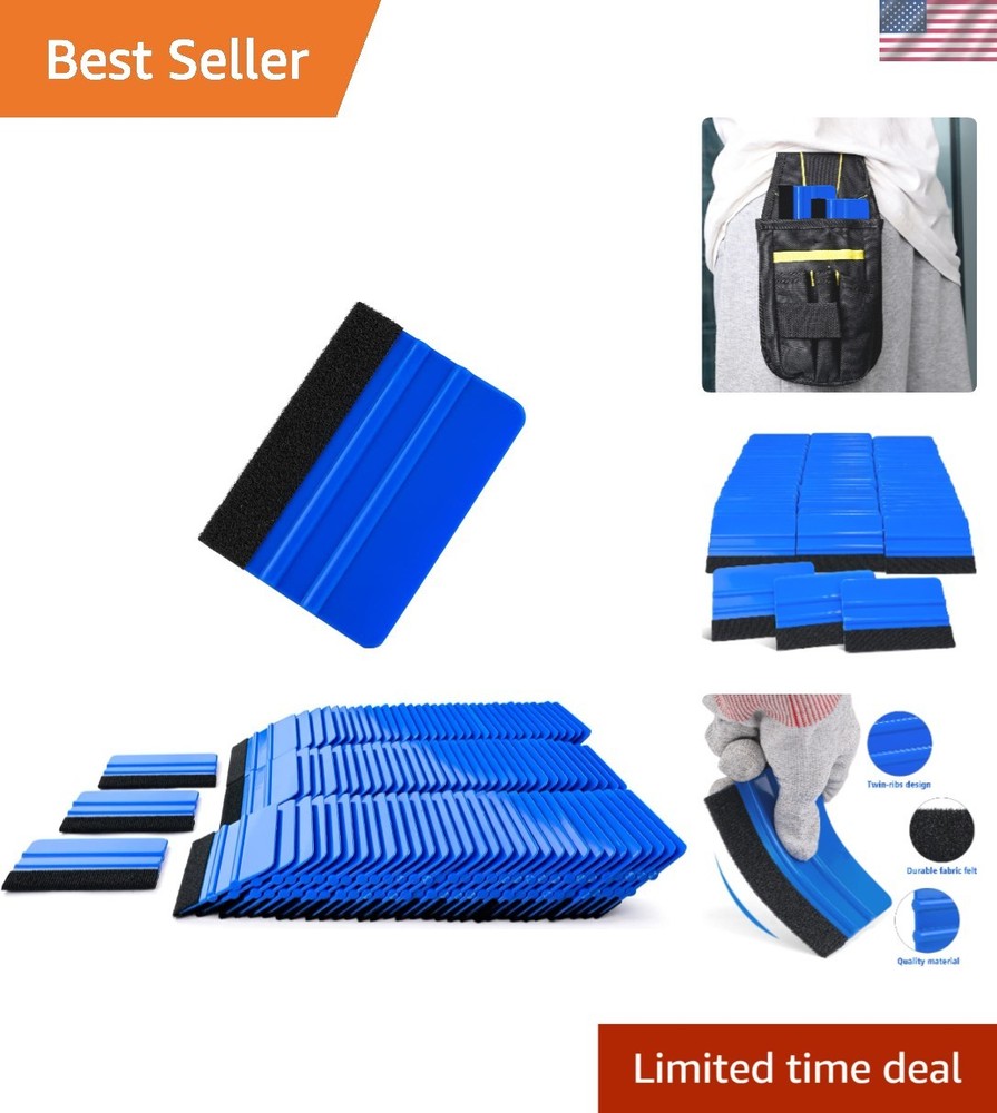 Felt Squeegee Vinyl Wrap 100 pcs Small 4in Plastic Bubble Removal Tool
