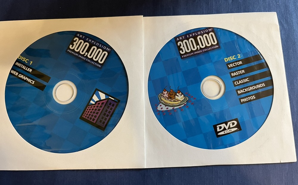 Art Explosion 300,000 Software DVD Premium Image Collection 2 CD (no manual)