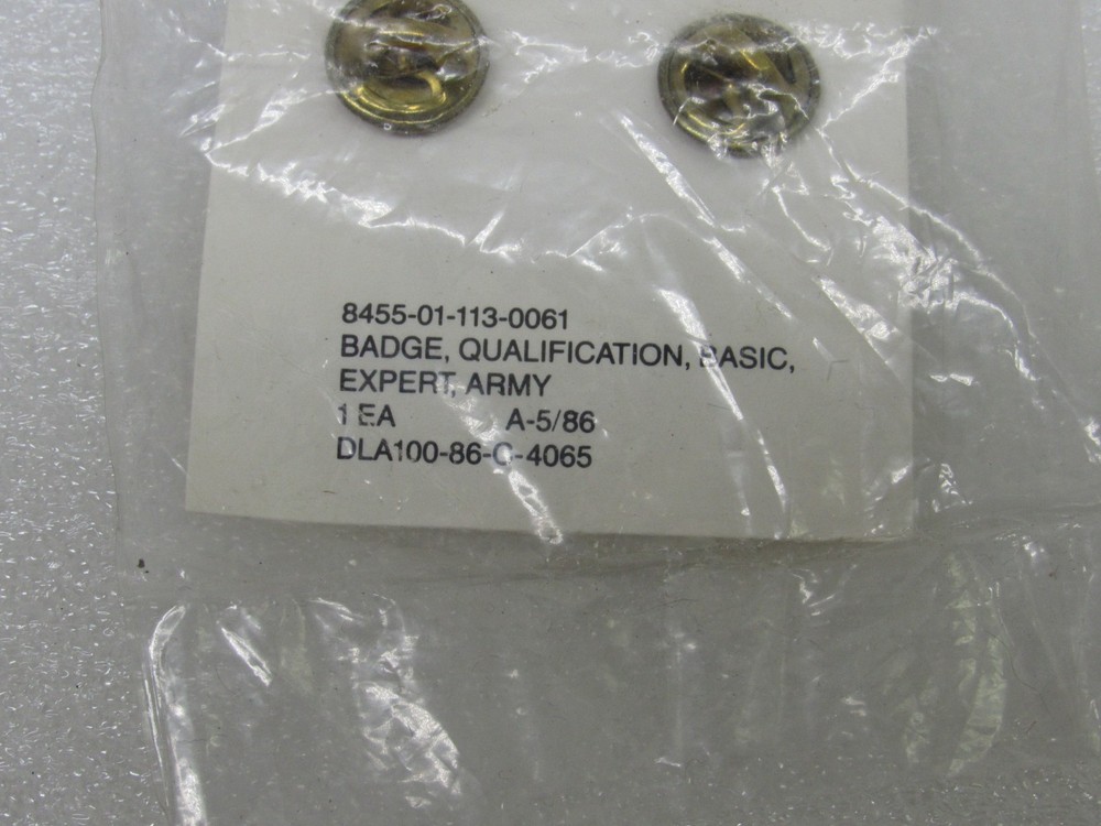 US Army Basic Expert Qualification Badge New & Sealed Desert Storm Era 05/91