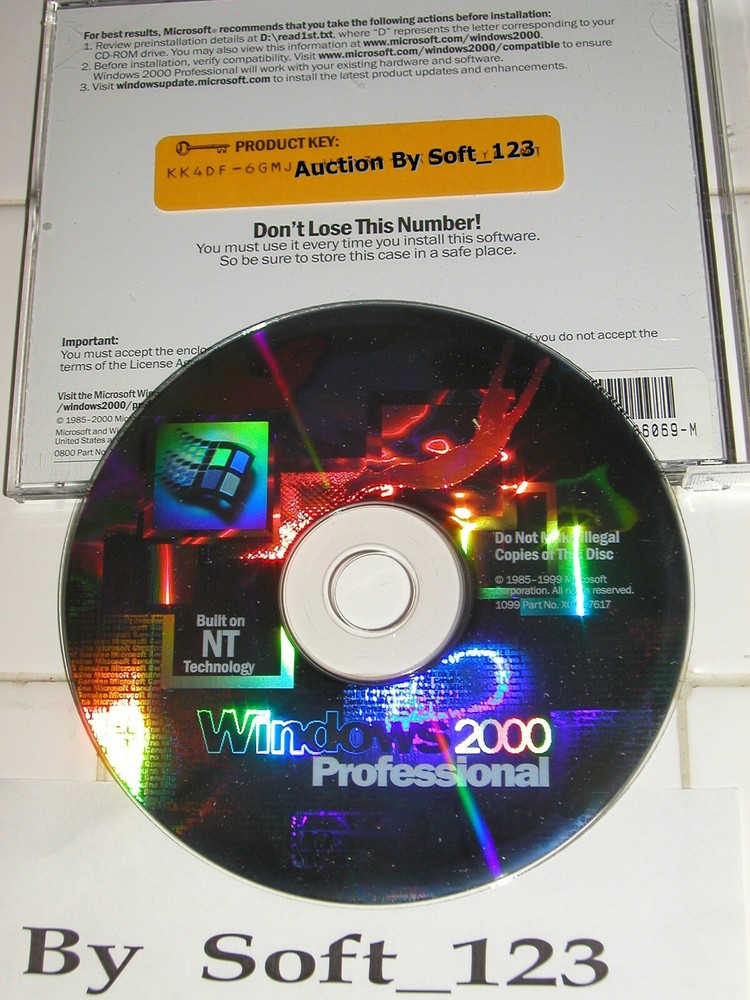 MICROSOFT WINDOWS 2000 PROFESSIONAL FULL OPERATING SYSTEM MS WIN PRO=NEW RETAIL=