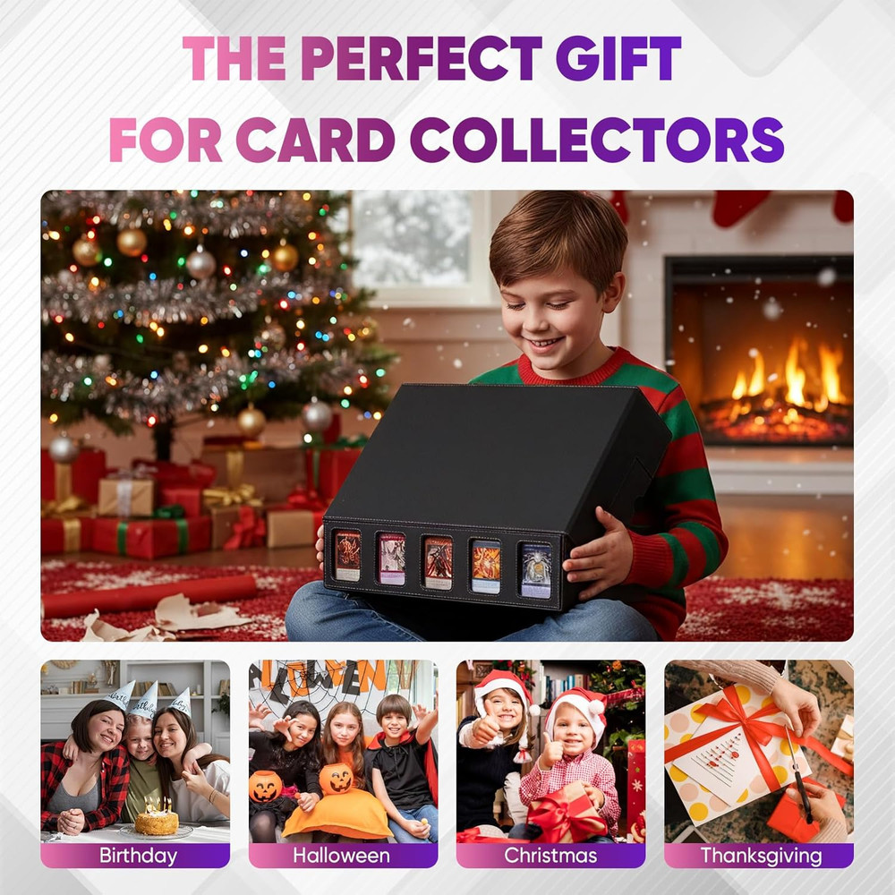 Trading Card Storage Box with Commander Display, 5-Row Deck Case (4000+ Cards),