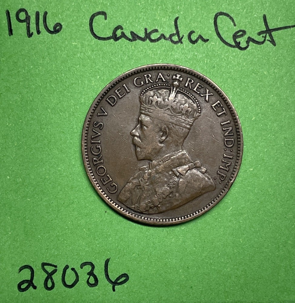 1916 CANADA Large Cent 1c King George V