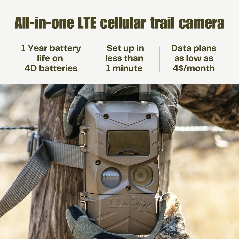 Cuddeback Tracks LTE Cellular Trail Camera with Remote Access & App Brown