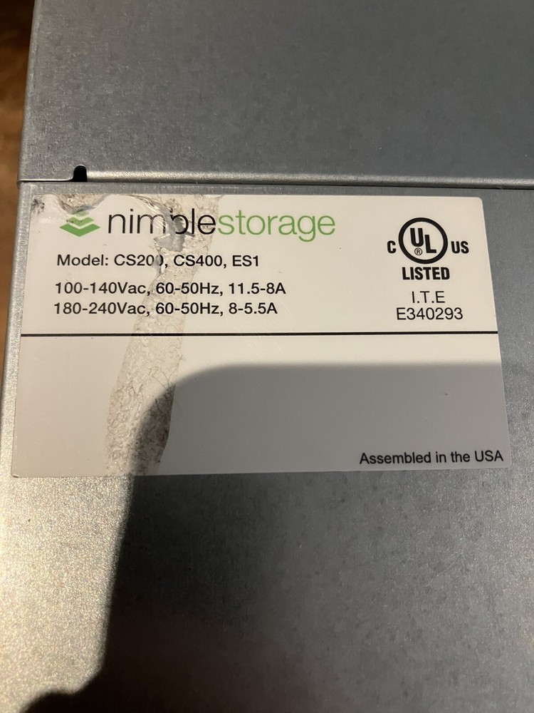 Nimble Storage CS200, CS400, ES1 3U Array, 2x SAS Controllers, 16x 3.5" Bays
