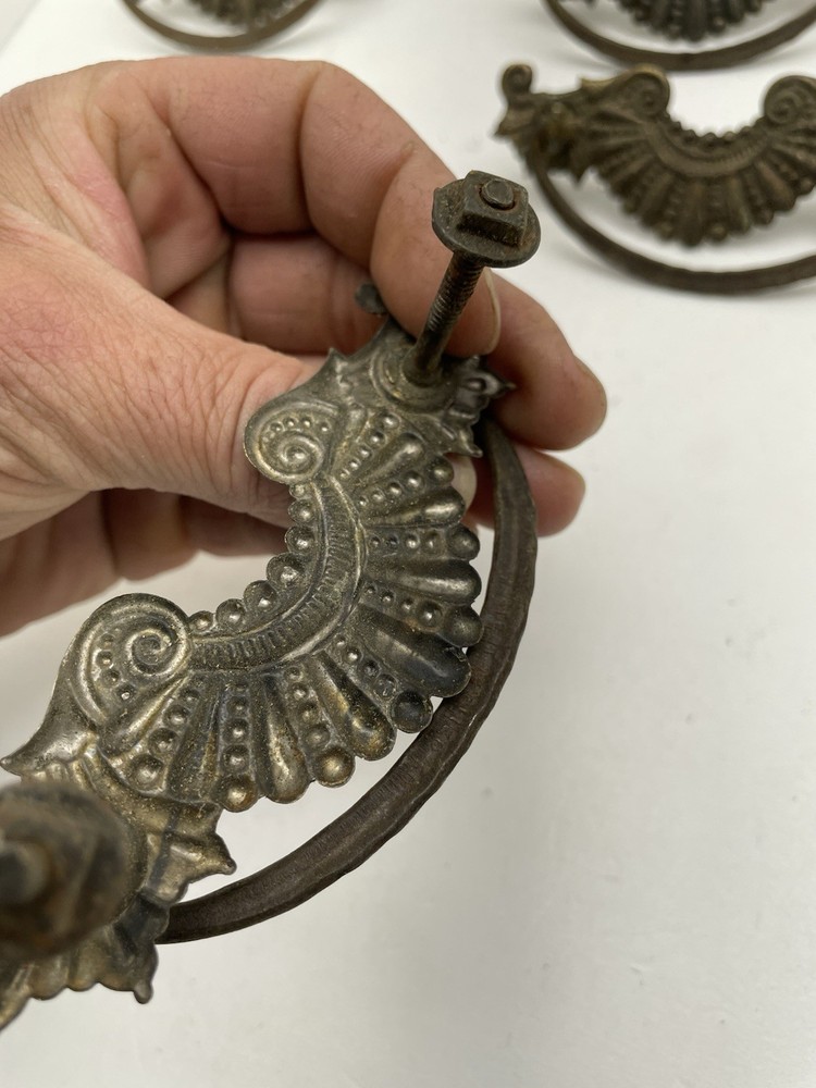 Vintage Brass Drawer Pull Lot Of 8