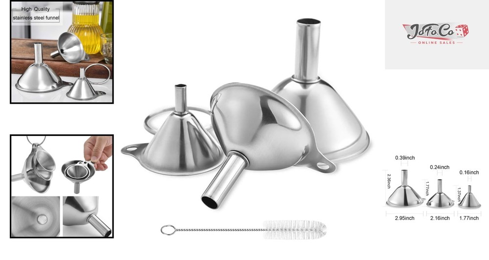 Versatile Mini Kitchen Funnel Set - 3 Sizes for Efficient Cooking & Storage