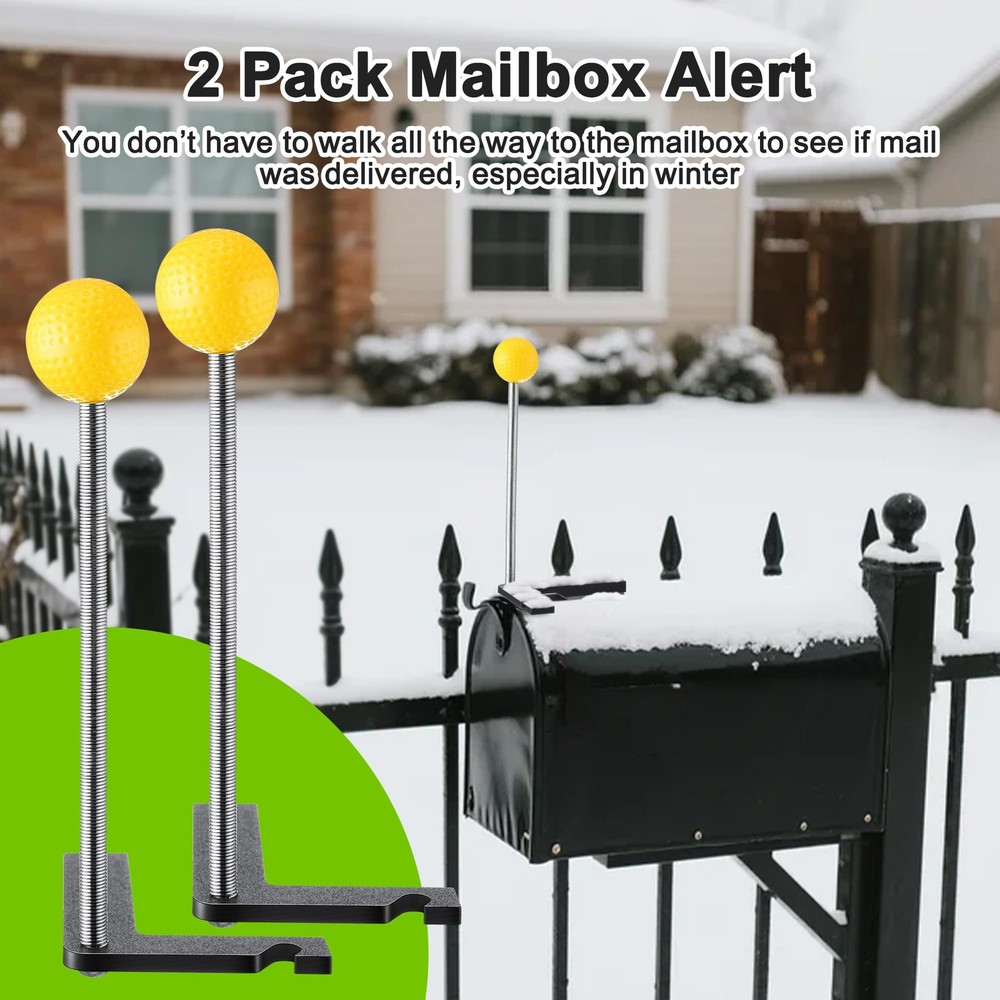 2 Pack Mailbox Notification Device, Mail Arrival Indicator Yellow