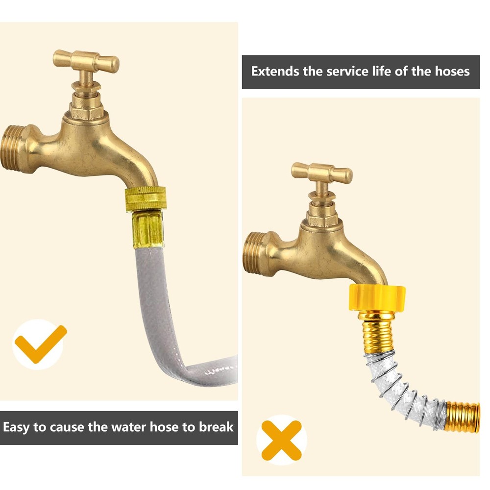 Garden Hose Protector, Flexible Extension Adapter Solid White, Yellow