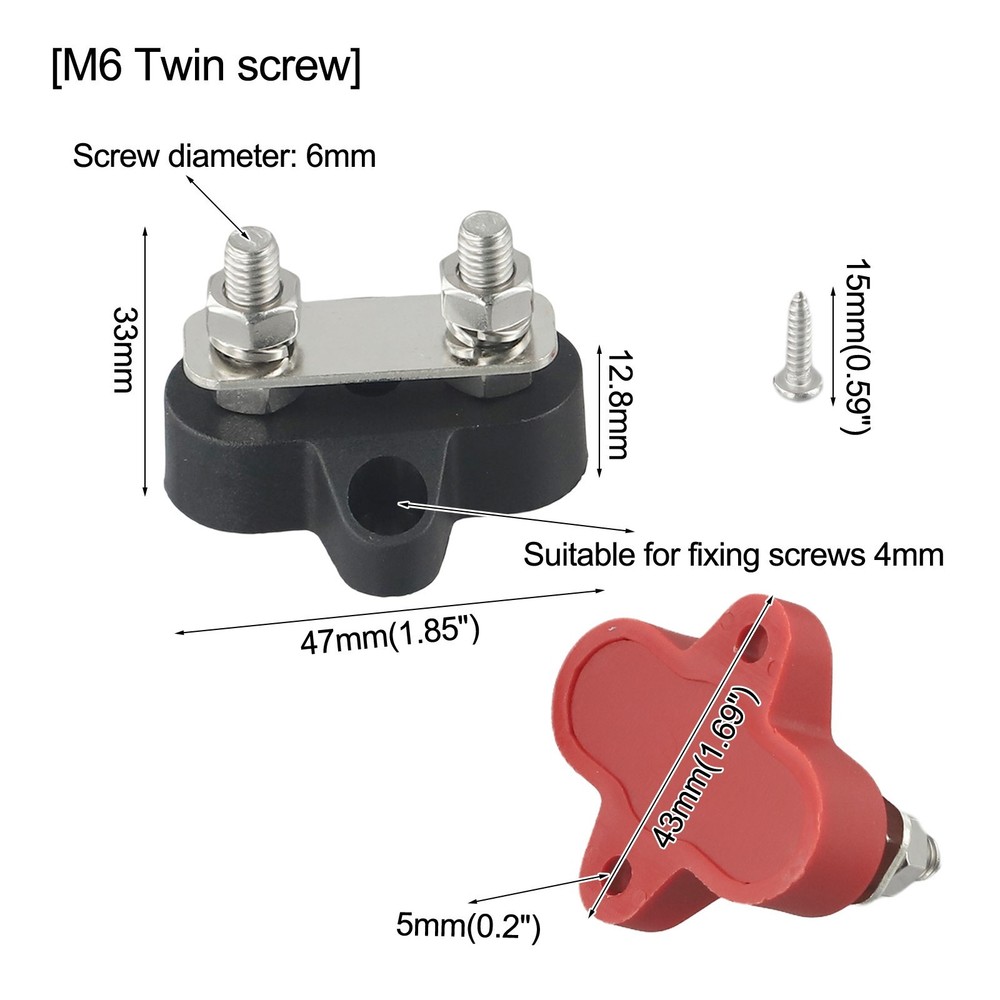 M6 Dual Connection Bolt Battery Terminals for Efficient Power Distribution