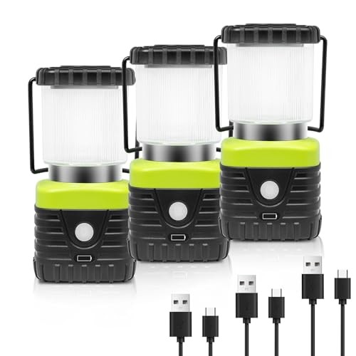 PCS 6500K White Light LED Camping Lantern Rechargeable 3 Black/white light