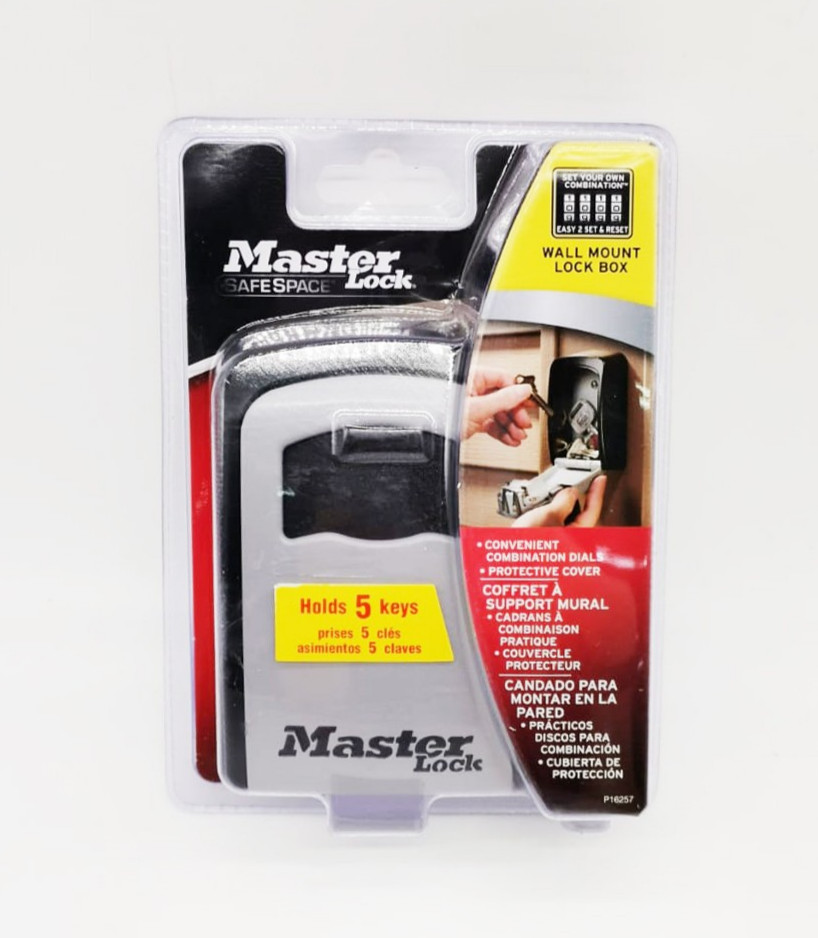 Master Lock 5401D Wall Mount LOCK BOX, Hold 5 Keys (Resettable Combination Dial)