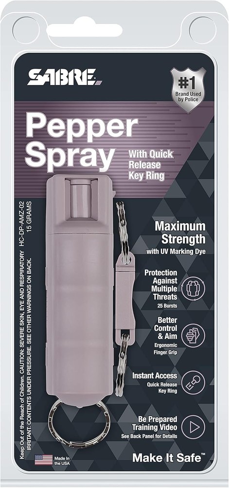 Sabre Pepper Spray - Quick Release Keychain for Easy Carry & Fast Access, Max Po