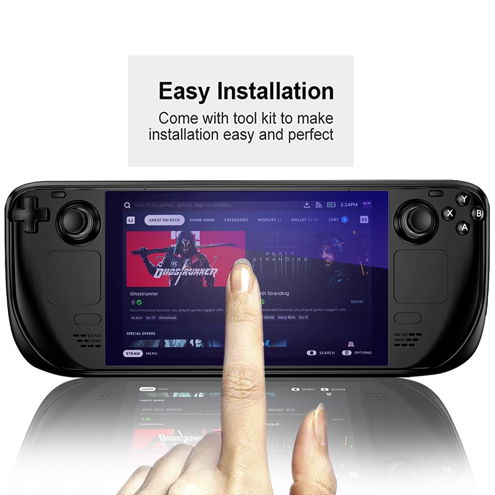 1* For Steam Deck Tempered Film Anti-Scratch Screen Protector Guard Game Console