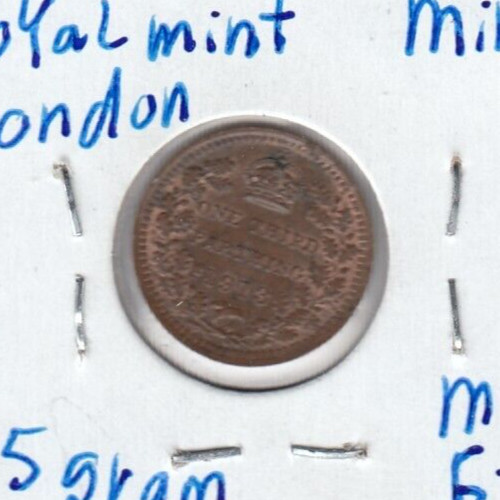 1913 malta 1/3 Farthing   C7