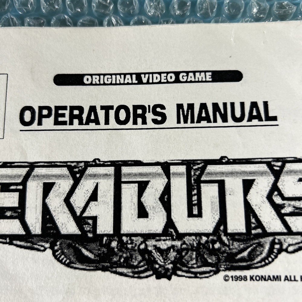TERABURST KONAMI ARCADE VIDEO game manual