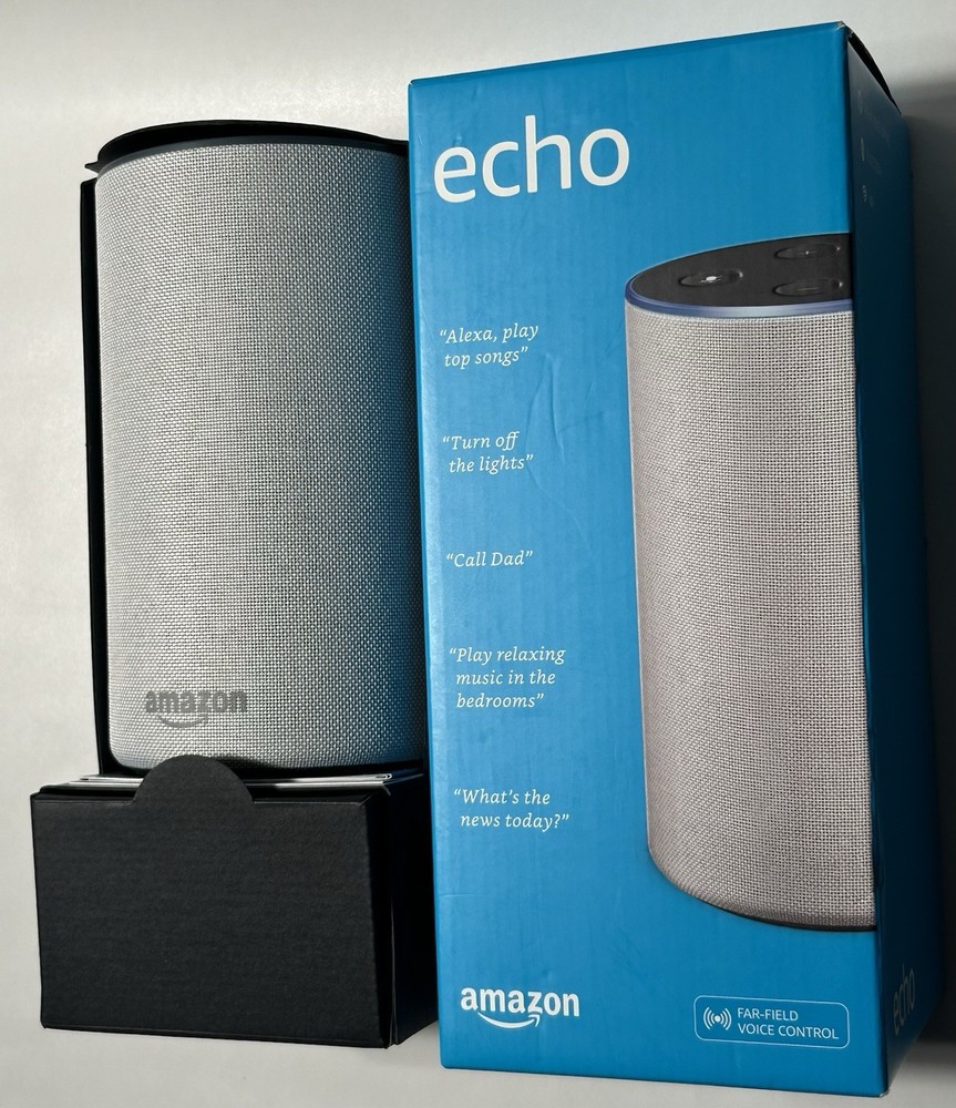 Amazon Echo (2nd Generation) Smart Assistant - Sandstone Fabric - XC56PY