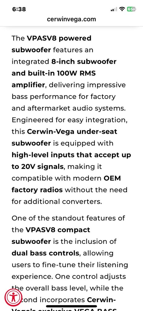 Self Contained With Amp. Attach deep Base to an all-ready good System!