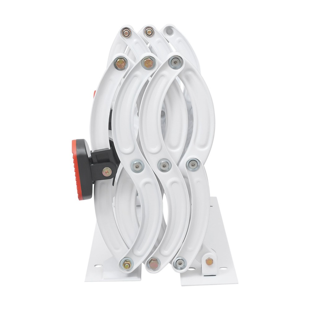 3 Steps White Wall Mounted Retractable Ladder Pull Down Telescoping Step Ladder