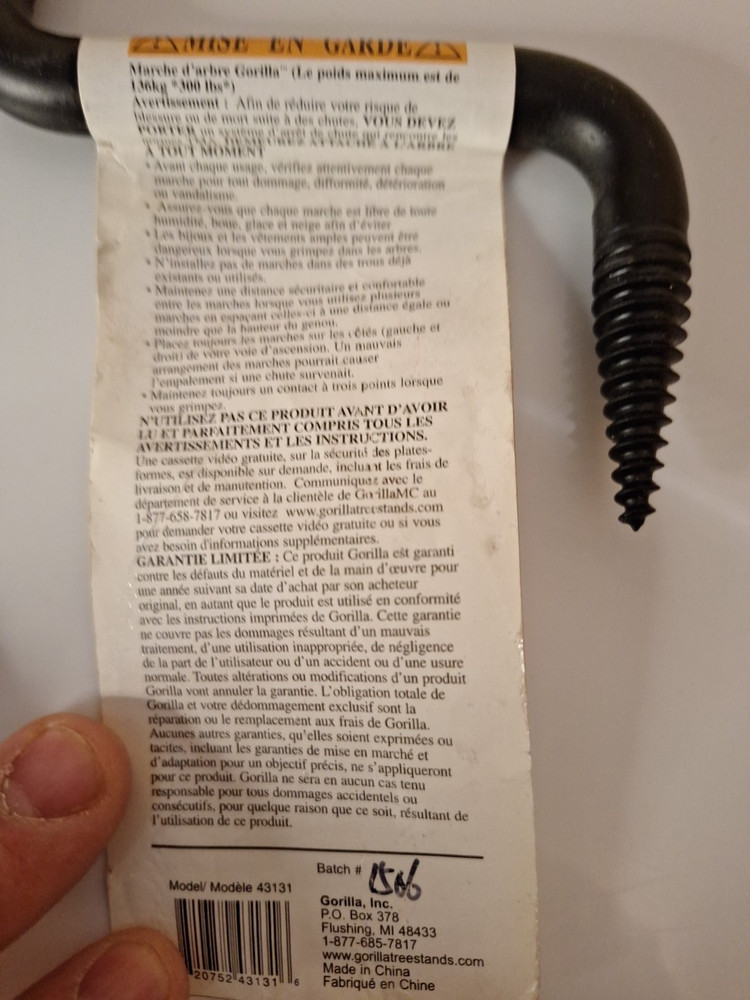 Gorilla Tree Step - hunting, tree trimming D1