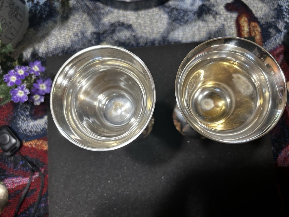 International Silver Co. ~2~ Silver Plate Wine Goblets.