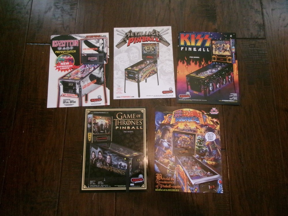 5 STERN PINBALL BROCHURES