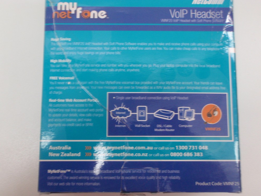 NETCOMM MYNETFONE VMNF25 VOIP HEADSET