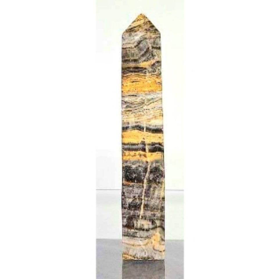 HUGE 7.5" Bumble Bee Jasper Obelisk/Tower